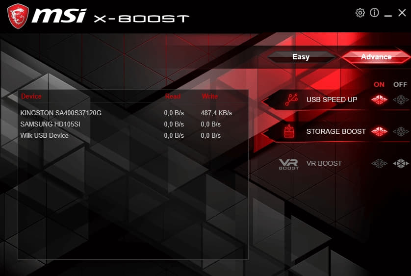 MSI X-Boost advanced settings
